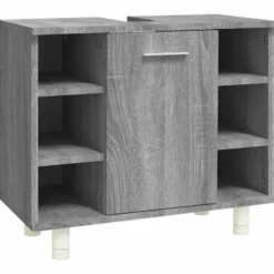vidaXL - Badkamerkast - Grijs - Bewerkt hout