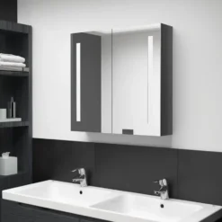 vidaXL - Badkamerkast - Grijs - MDF - 62 x 14 x 60 cm