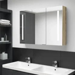 vidaXL - Badkamerkast - Grijs - MDF - 89 x 14 x 62 cm