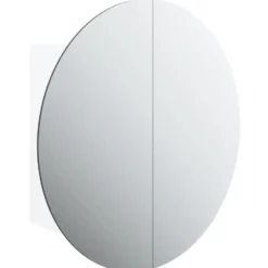 vidaXL - Badkamerkast met ronde spiegel en LED 47x47x17,5 cm wit