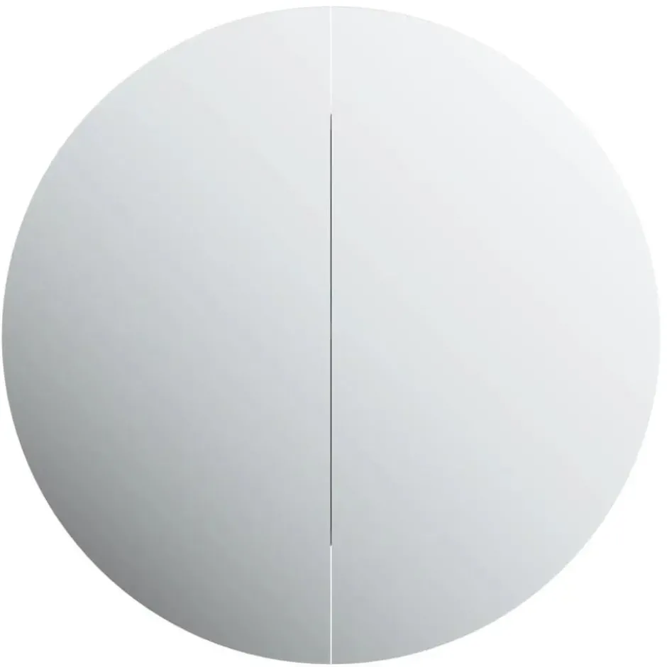 vidaXL - Badkamerkast met ronde spiegel en LED 54x54x17,5 cm wit