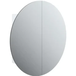 vidaXL - Badkamerkast met ronde spiegel en LED 54x54x17,5 cm wit