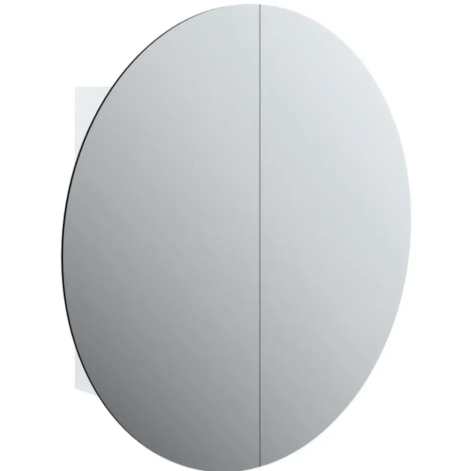 vidaXL - Badkamerkast met ronde spiegel en LED 54x54x17,5 cm wit