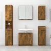 vidaXL - Badkamerkast met spiegel 64x20x67 cm gerookt eikenkleurig