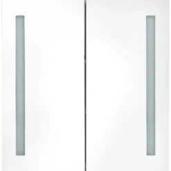 vidaXL - Badkamerkast met spiegel en LED 62x14x60 cm glanzend zwart
