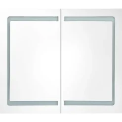 vidaXL - Badkamerkast met spiegel en LED 80x12x68 cm glanzend zwart