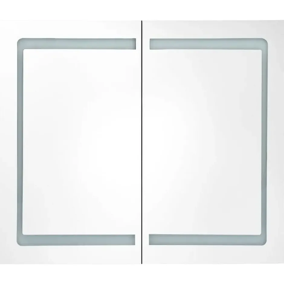 vidaXL - Badkamerkast met spiegel en LED 80x12x68 cm glanzend zwart