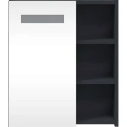 vidaXL - Badkamerkast met spiegel en LED 45x13x52 cm grijs
