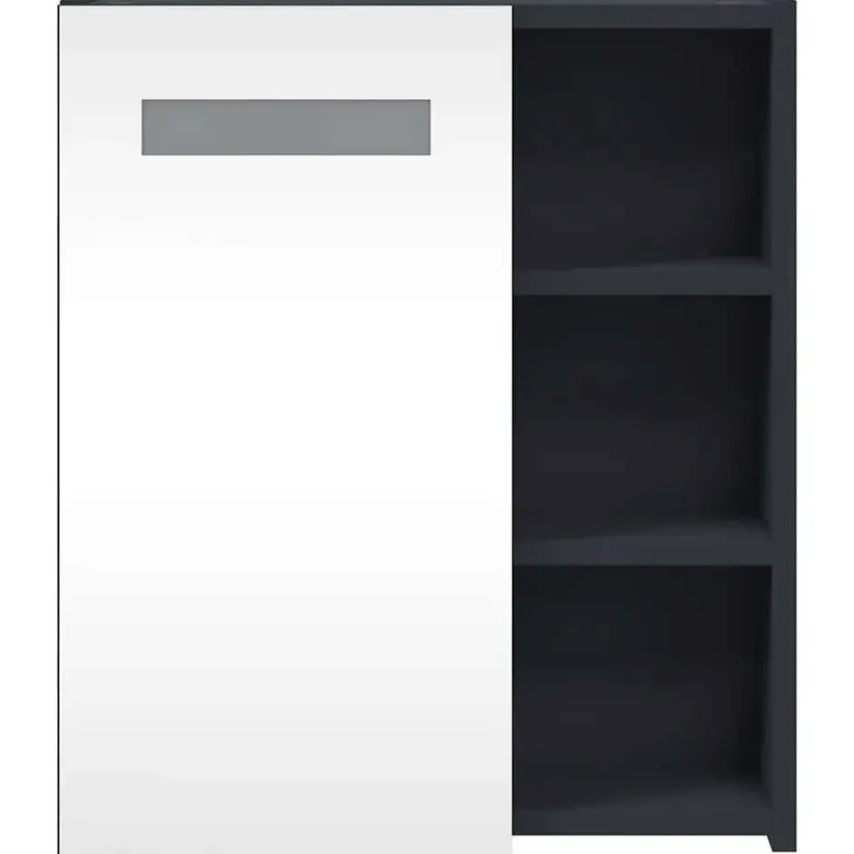 vidaXL - Badkamerkast met spiegel en LED 45x13x52 cm grijs