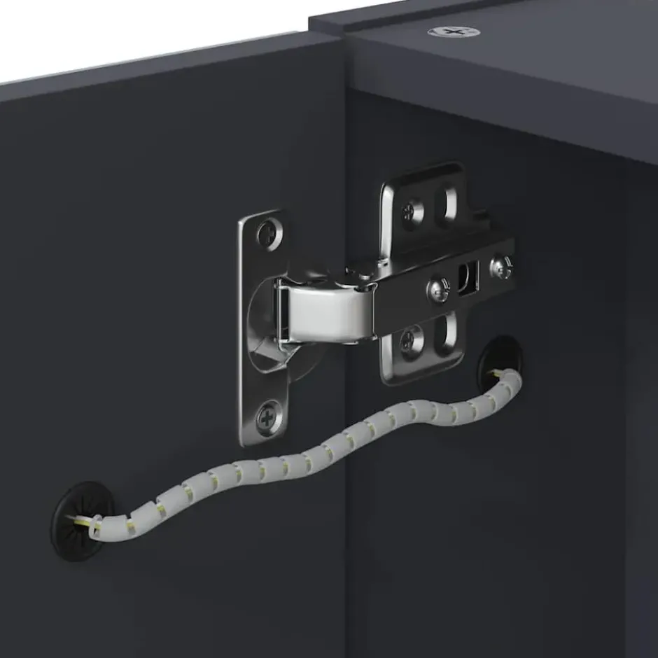 vidaXL - Badkamerkast met spiegel en LED 45x13x52 cm grijs