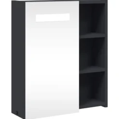 vidaXL - Badkamerkast met spiegel en LED 45x13x52 cm grijs