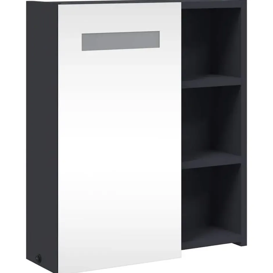 vidaXL - Badkamerkast met spiegel en LED 45x13x52 cm grijs