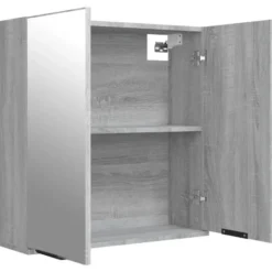 vidaXL - Badkamerkast met spiegel 64x20x67 cm grijs sonoma eikenkleurig
