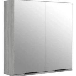 vidaXL - Badkamerkast met spiegel 64x20x67 cm grijs sonoma eikenkleurig