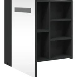 vidaXL - Badkamerkast met spiegel en LED 60x13x52 cm zwart