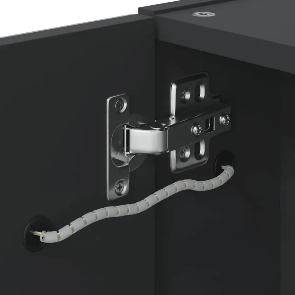 vidaXL - Badkamerkast met spiegel en LED 60x13x52 cm zwart