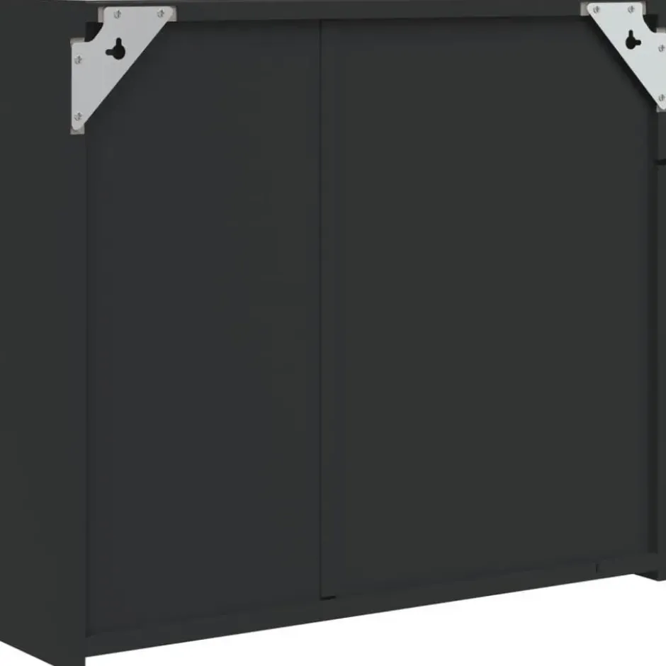vidaXL - Badkamerkast met spiegel en LED 60x13x52 cm zwart