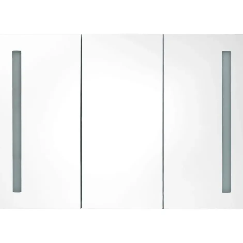 vidaXL - Badkamerkast met spiegel en LED 89x14x62 cm grijs