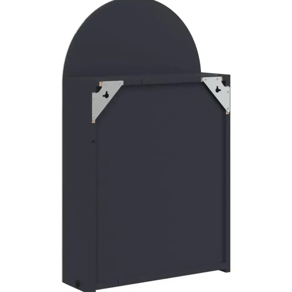 vidaXL - Badkamerkast met spiegel en LED gebogen 42x13x70 cm grijs