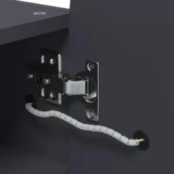 vidaXL - Badkamerkast met spiegel en LED gebogen 42x13x70 cm grijs