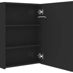 vidaXL Badkamerkast met spiegel LED 50x13x70 cm glanzend zwart
