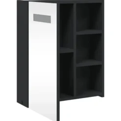 vidaXL - Badkamerkast met spiegel en LED 45x13x52 cm zwart