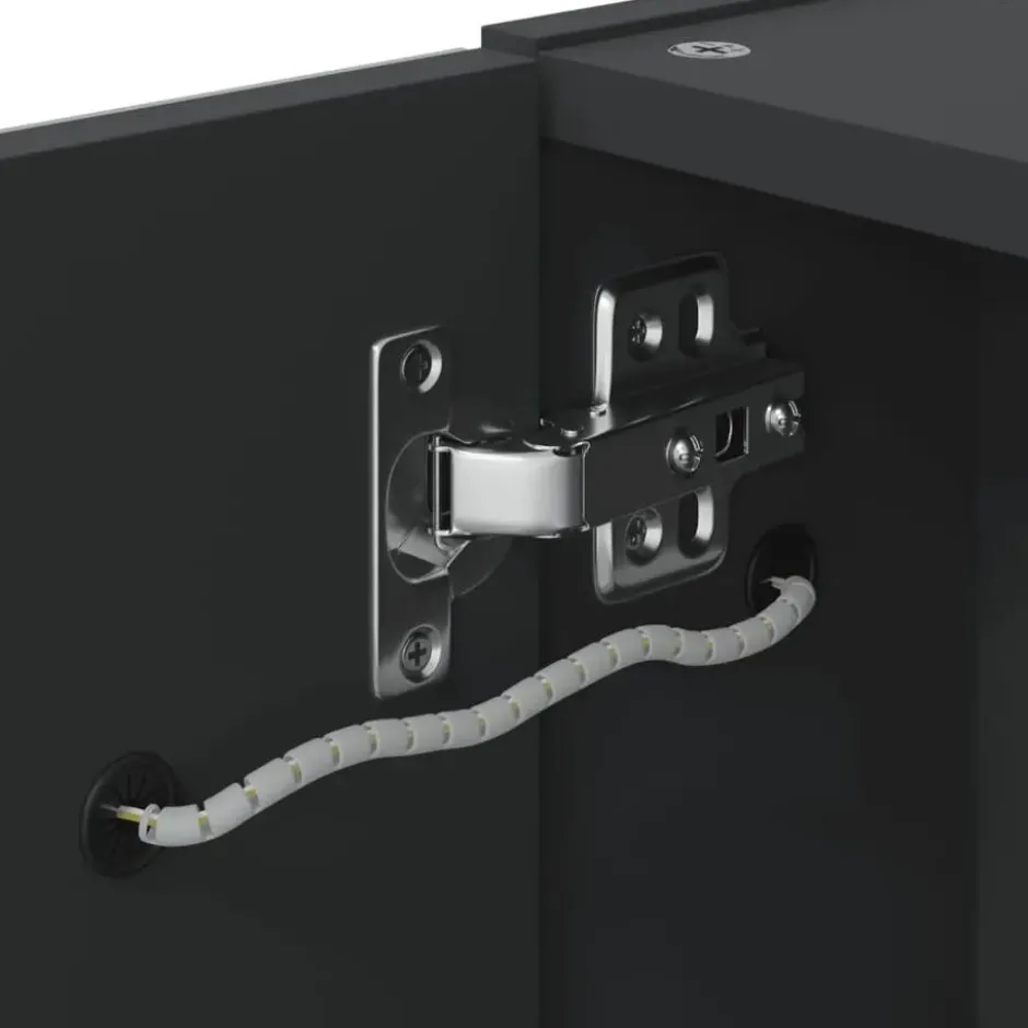 vidaXL - Badkamerkast met spiegel en LED 45x13x52 cm zwart