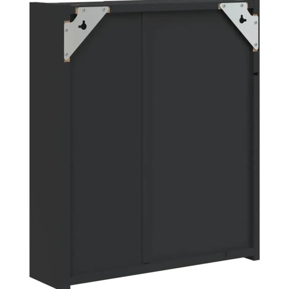 vidaXL - Badkamerkast met spiegel en LED 45x13x52 cm zwart