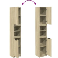 vidaXL Badkamerkast – Sonoma Eiken – Compact Design – Bewerkt Hout