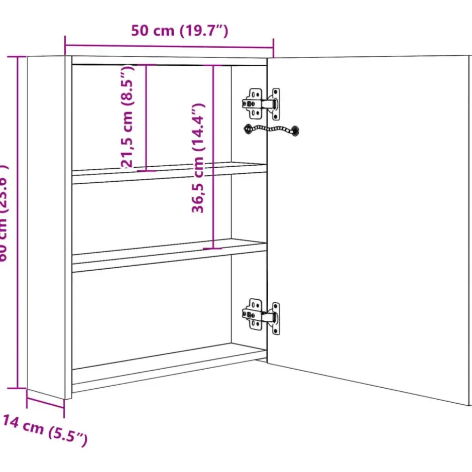 vidaXL - Badkamerkast - Wit - MDF
