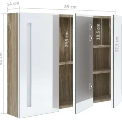 vidaXL - Badkamerkast - Wit - MDF - 89 x 14 x 62 cm