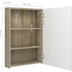 vidaXL - Badkamerkast - Wit - MDF - 50 x 13 x 70 cm