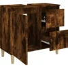 vidaXL - Badkamerkast 65x33x60 cm bewerkt hout gerookt eikenkleurig