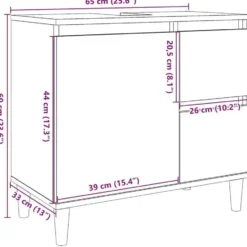 vidaXL - Badkamerkast 65x33x60 cm bewerkt hout gerookt eikenkleurig