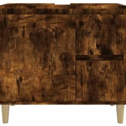 vidaXL - Badkamerkast 65x33x60 cm bewerkt hout gerookt eikenkleurig
