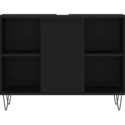 vidaXL - Badkamerkast 80x33x60 cm bewerkt hout zwart