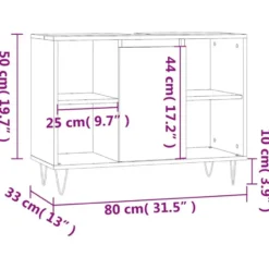 vidaXL - Badkamerkast 80x33x60 cm bewerkt hout zwart