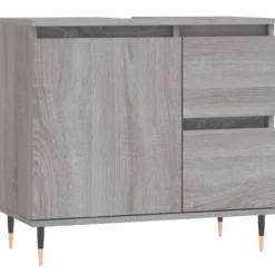 vidaXL - Badkamerkast 65x33x60 cm bewerkt hout grijs sonoma eikenkleurig