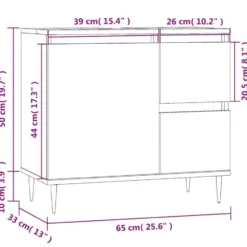 vidaXL - Badkamerkast 65x33x60 cm bewerkt hout grijs sonoma eikenkleurig