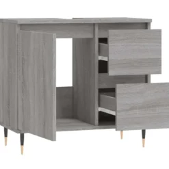 vidaXL - Badkamerkast 65x33x60 cm bewerkt hout grijs sonoma eikenkleurig