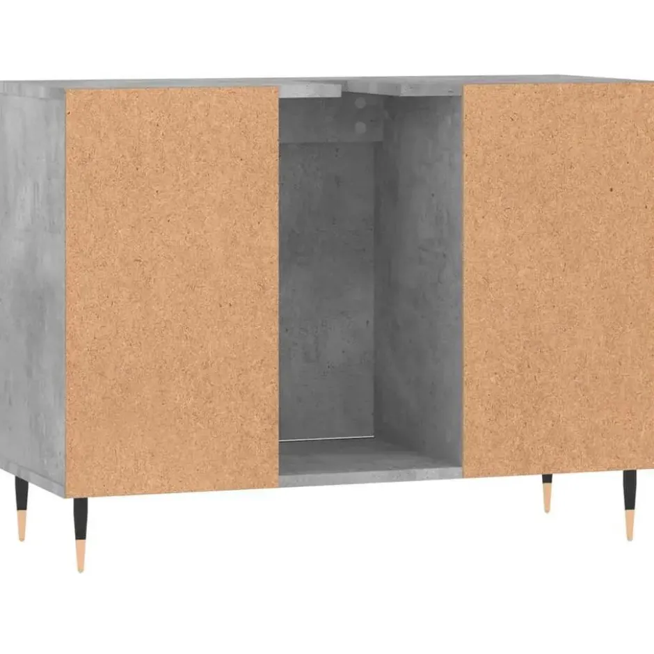 vidaXL - Badkamerkast 80x33x60 cm bewerkt hout betongrijs