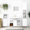 vidaXL - Badkamerkast 80x33x60 cm bewerkt hout wit