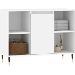 vidaXL - Badkamerkast 80x33x60 cm bewerkt hout wit