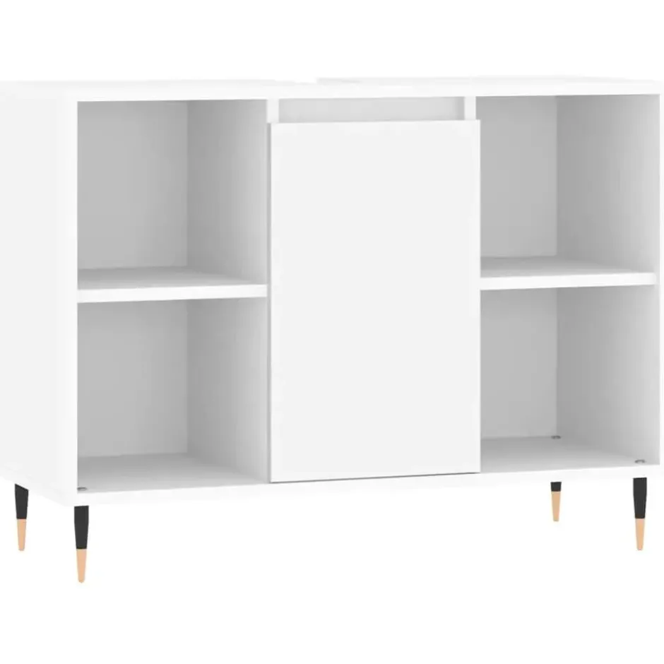 vidaXL - Badkamerkast 80x33x60 cm bewerkt hout wit