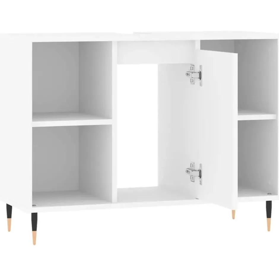 vidaXL - Badkamerkast 80x33x60 cm bewerkt hout wit
