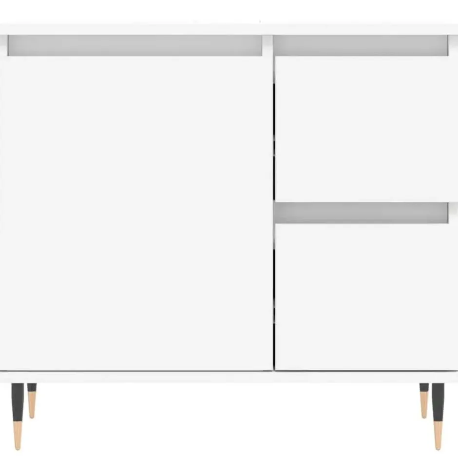 vidaXL - Badkamerkast 65x33x60 cm bewerkt hout wit