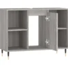 vidaXL - Badkamerkast 80x33x60 cm bewerkt hout grijs sonoma eikenkleurig