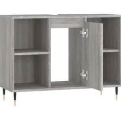 vidaXL - Badkamerkast 80x33x60 cm bewerkt hout grijs sonoma eikenkleurig
