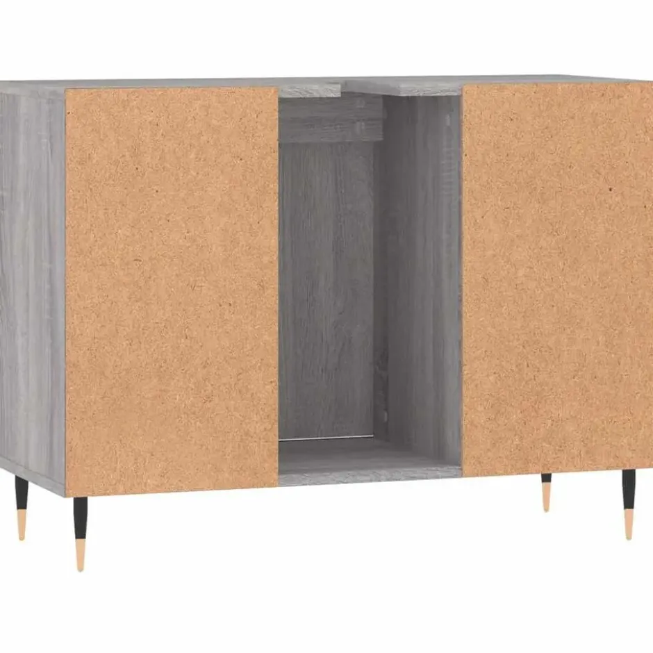 vidaXL - Badkamerkast 80x33x60 cm bewerkt hout grijs sonoma eikenkleurig
