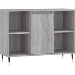vidaXL - Badkamerkast 80x33x60 cm bewerkt hout grijs sonoma eikenkleurig